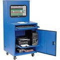Global Industrial Deluxe LCD Industrial Computer Cabinet, Blue, Unassembled 249190JBL